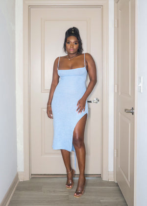 BLUE SLIT DRESS